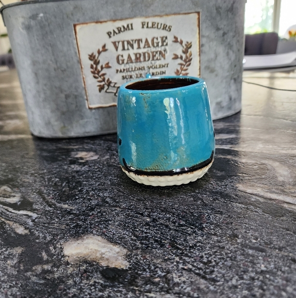 Cute Whale Pottery mug Aqua 8 ozs - Picture 3 of 6